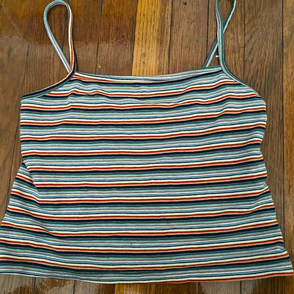 Multi color strip tank top